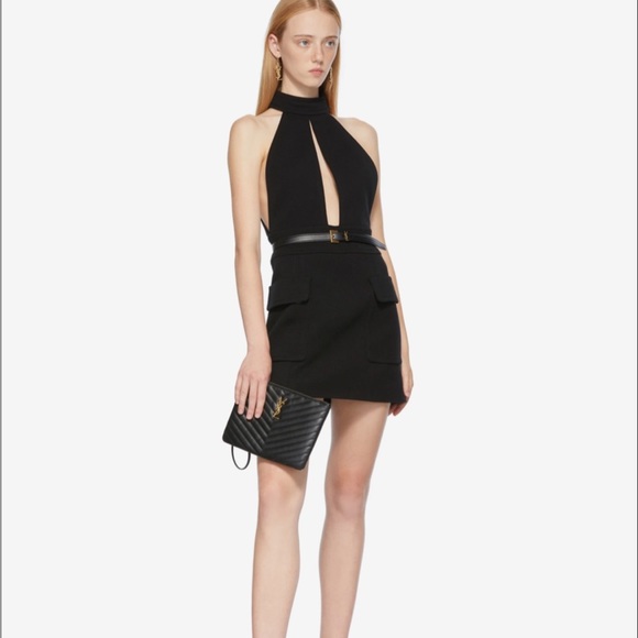 Saint Laurent Black Square Monogramme Belt